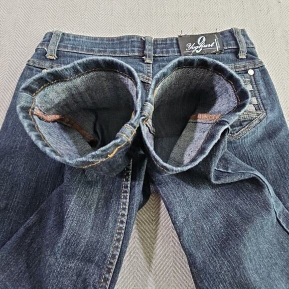 Yoghurt Jeans Women's 16P W32 L28 Dark Wash Blue Tapered Leg Woven Slash Pockets - Picture 9 of 16